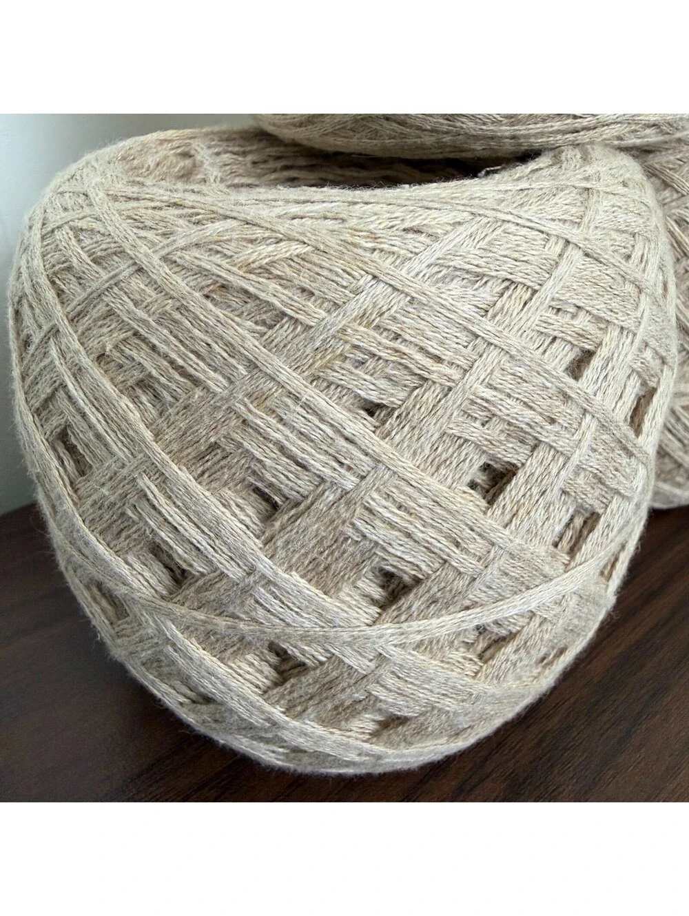 Reclaimed 100% Cotton DK Yarn 976 Yds Oatmeal Beige 426g (3 Cakes)